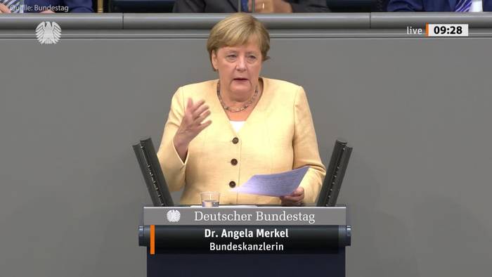 Video: Merkel wirbt für Laschet und warnt vor Rot-Grün-Rot