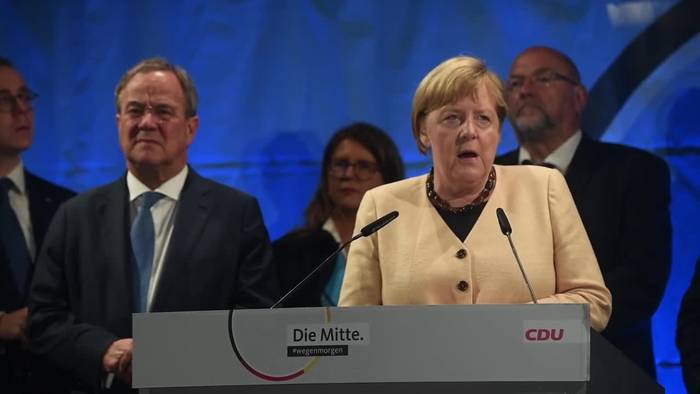 Video: Merkel und Laschet warnen gemeinsam vor Rot-Grün-Rot