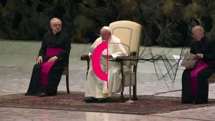 Video: Ohne Maske: Mann schreit Papst während Generalaudienz an
