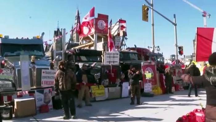 Video: Trucker-Proteste in Kanada: Trudeau nutzt erstmals Notstandsgesetz