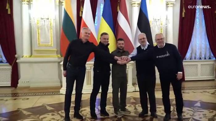 Video: Präsidentenquartett ohne Steinmeier besucht Kiew
