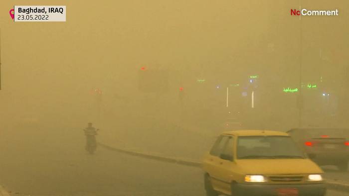 News video: Sandsturm beeinträchtigt Verkehr in Bagdad
