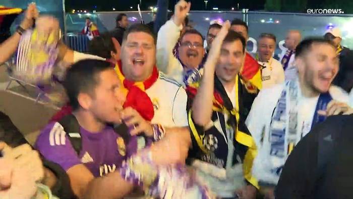 Video: 14. Königsklassen-Sieg für Real Madrid: Fans feiern Fiesta in Paris