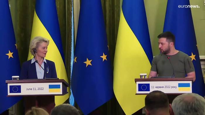 News video: EU-Beitrittsantrag der Ukraine: Von der Leyen in Kiew