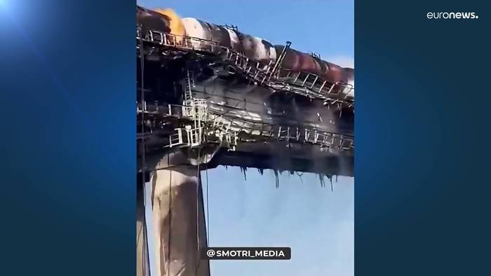Video: Ukraine-Krieg: Schwerer Brand auf Krim-Brücke - Putin leitet Untersuchung ein