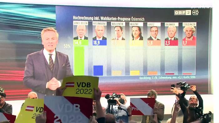 News video: Bundespräsidentenwahl in Österreich: Van der Bellen wiedergewählt