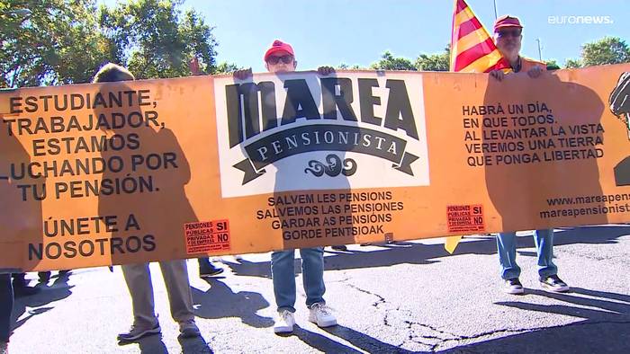 Video: Wütende Rentner in Madrid: 