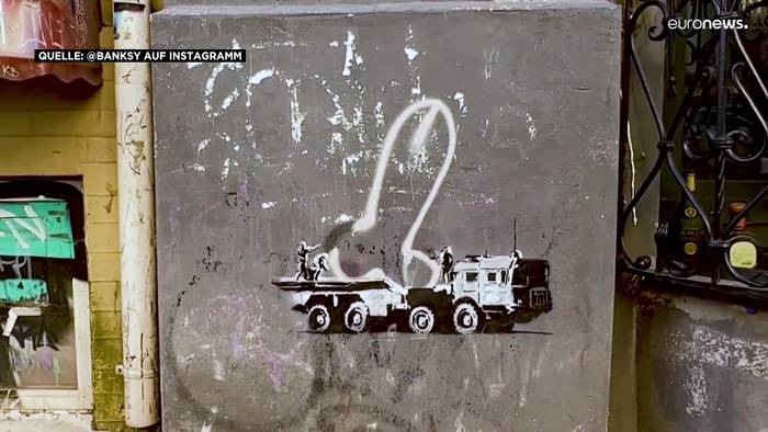 Video: Banksy in der Ukraine: Zeigt ein Bild Wladimir Putin?