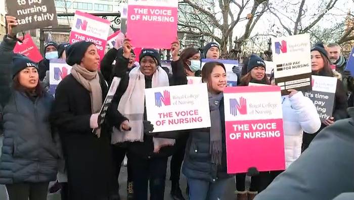 Video: Britisches Gesundweitswesen vor Kollaps: Pflegekräfte treten in Streik