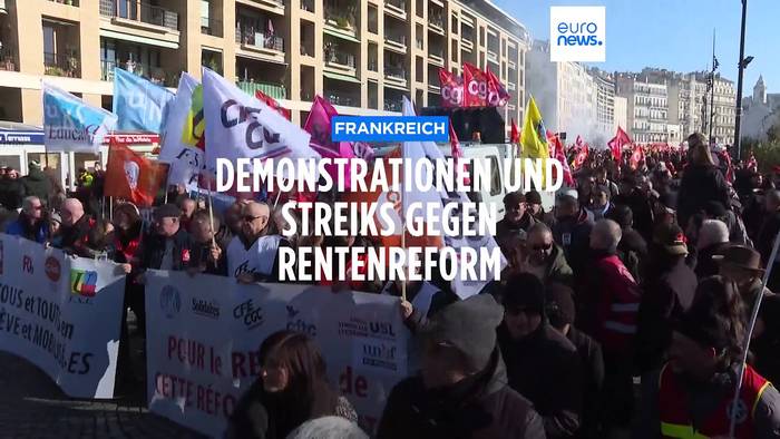 Video: Rentenreform: Massenproteste und Streiks in Frankreich