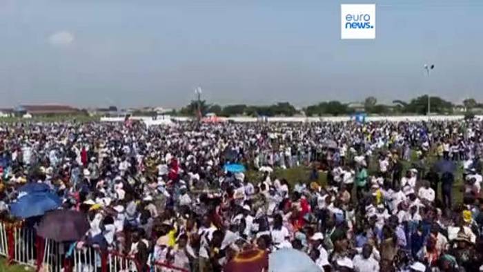 News video: Vor Millionenpublikum in der DR Kongo: Papst predigt von Frieden und Vergebung