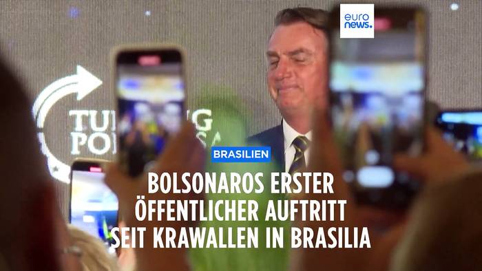 News video: Bolsonaro spricht zu Hunderten Anhänger:innen in Florida nach Krawallen in Brasilia