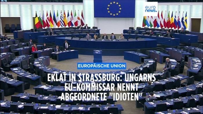 Video: Empörung in Brüssel: Ungarns Kommissar nennt EU-Abgeordnete „Idioten