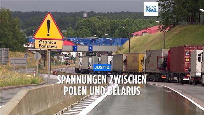 News video: Warum 40 km lange LKW-Schlangen an Grenze von Polen nach Belarus?