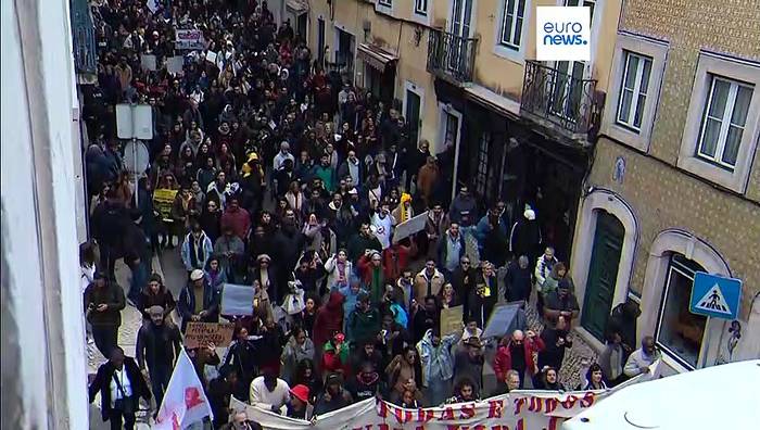 Video: Inflation: Protest in Lissabon