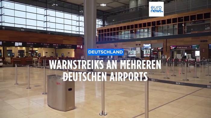 Video: Warnstreiks legen deutsche Flughäfen lahm