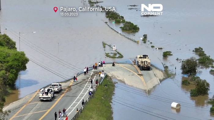 Video: Landunter in Monterey County: Kalifornien erneut von heftigen Unwettern getroffen