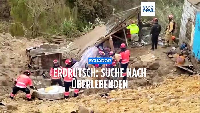 Video: Verzweifelte Suche nach Überlebenden: Erdrutsch in Ecuador fordert 16 Menschenleben