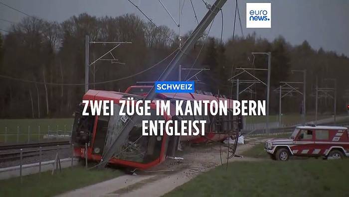Video: Sturm lässt zwei Züge entgleisen: 15 Verletzte in der Schweiz
