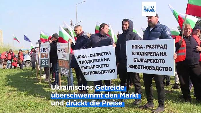 Video: Rumänische und bulgarische Landwirte protestieren gegen zollfreies Getreide aus der Ukraine