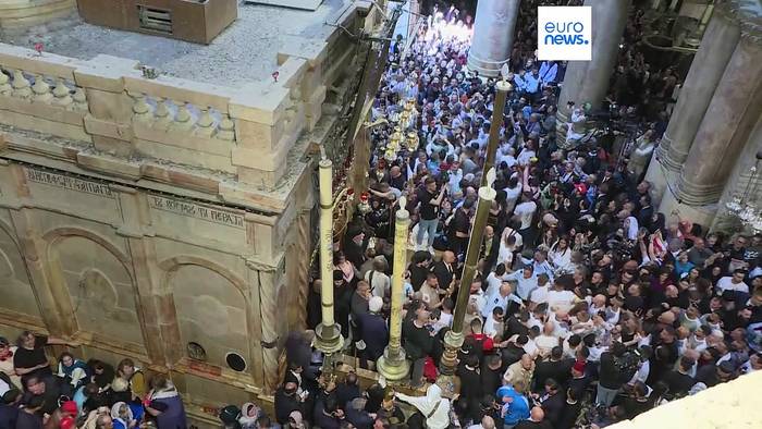 Video: Am heiligen Karsamstag der orthodoxen Christen haben Gläubige in Jerusalem gefeiert