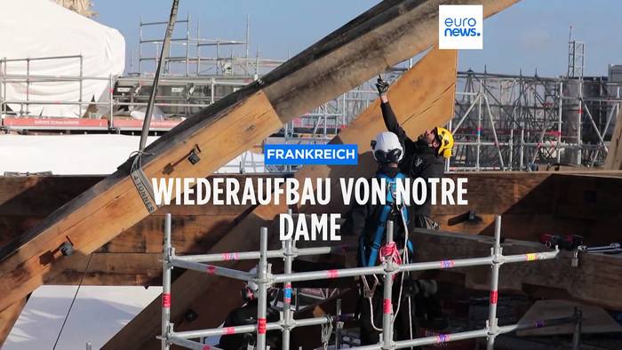News video: Vier Jahre nach dem Brand der Kathedrale Notre Dame in Paris ist der Bau der Turspitze im Gange