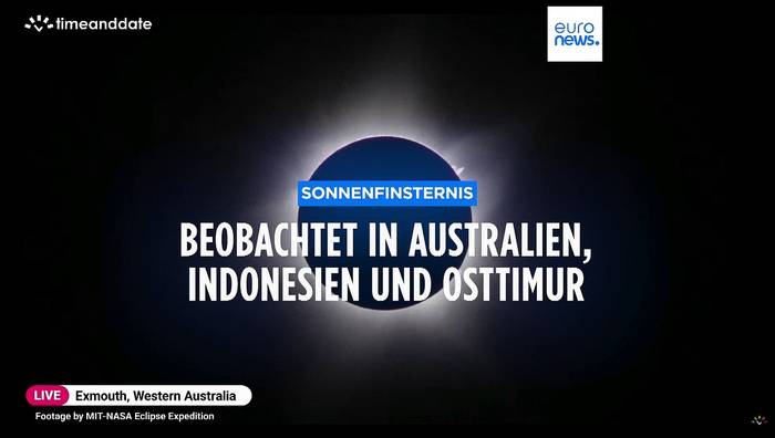 Video: Menschen staunen über hybride Sonnenfinsternis in Australien
