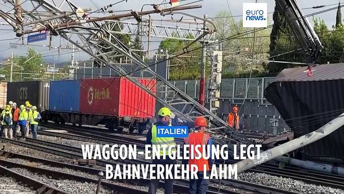 Video: Nach Waggon-Entgleisung in Florenz: Italienischer Bahnverkehr steht Kopf