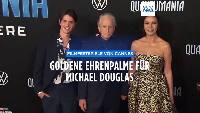 News video: Goldene Ehrenpalme für Michael Douglas