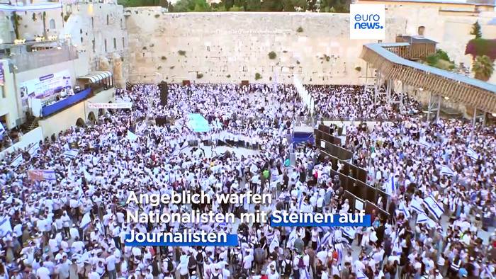 News video: Jerusalem-Tag: Nationalisten und 2 Minister provozieren mit Flaggenmarsch