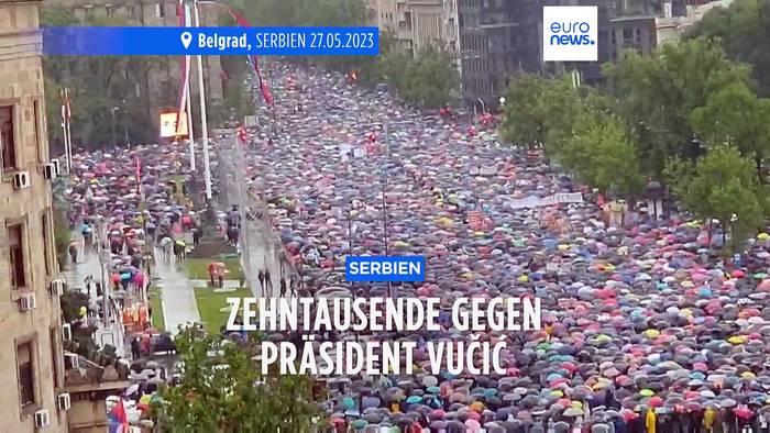 News video: Zehntausende demonstrieren in Serbien gegen Präsident Vučić