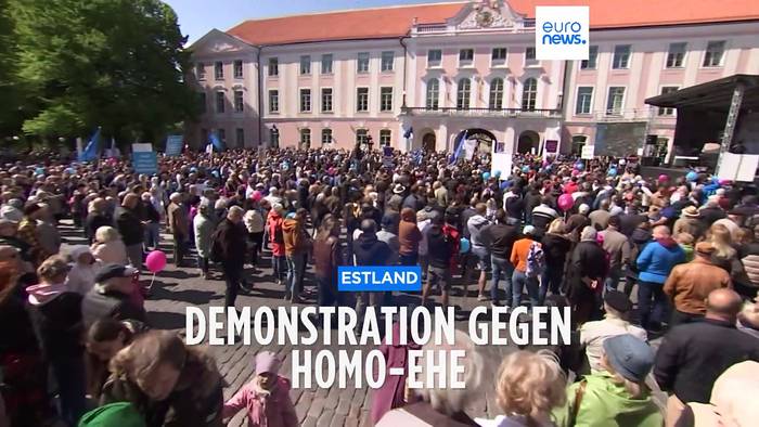 News video: Estland: Demonstration vor Parlament gegen Homo-Ehe