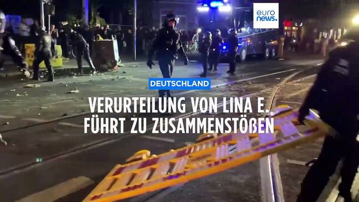 News video: Straßenschlachten in Dresden nach Urteil gegen Lina E.