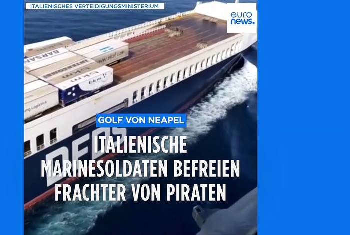 News video: Italienische Marine befreit türkisches Frachtschiff von Piraten
