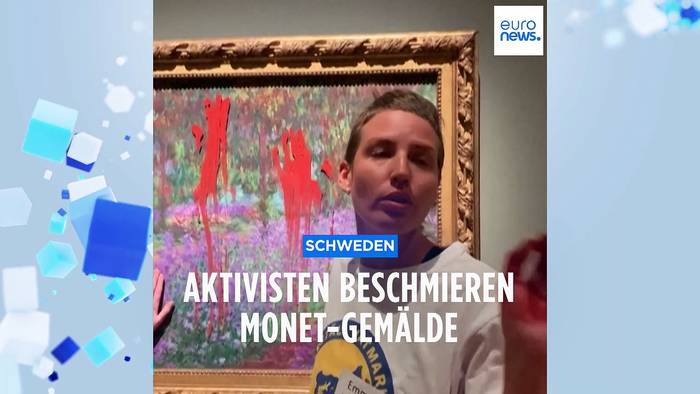 Video: Aktivistinnen kleben sich in Stockholm an wertvollem Monet-Gemälde fest