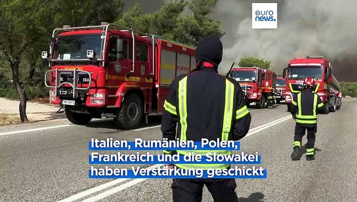 Video: Hilferuf aus Athen: 220 Feuerwehrleute aus fünf EU-Staaten kämpfen gegen die Flammen