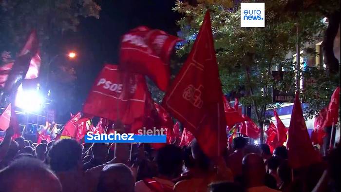 News video: Parlamentswahl in Spanien: Núñez Feijóo und Sánchez sehen sich beide als Sieger