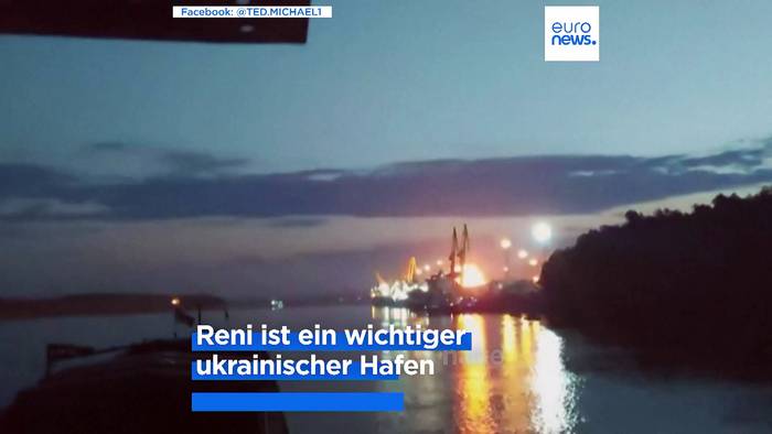Video: Gefährlich nah: Russland greift ukrainischen Donau-Hafen nahe rumänischer Grenze an