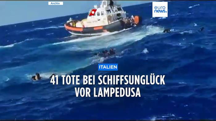 News video: Bootsunglück vor Lampedusa, 38 Erwachsene und 3 Kinder ertrunken