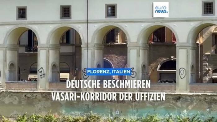 Video: Zwei Deutsche sollen Uffizien beschmiert haben
