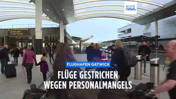 News video: Wegen kranker Fluglotsen: Flughafen Gatwick streicht Dutzende Flüge