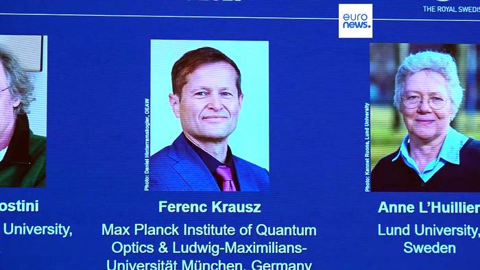 Video: Physik-Nobelpreis geht an Teilchenforscher Agostini, Krausz und L'Huillier