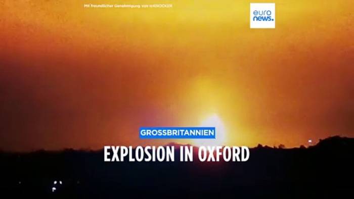 News video: Riesiger Feuerball über Oxford nach Blitzeinschlag in Biogastank