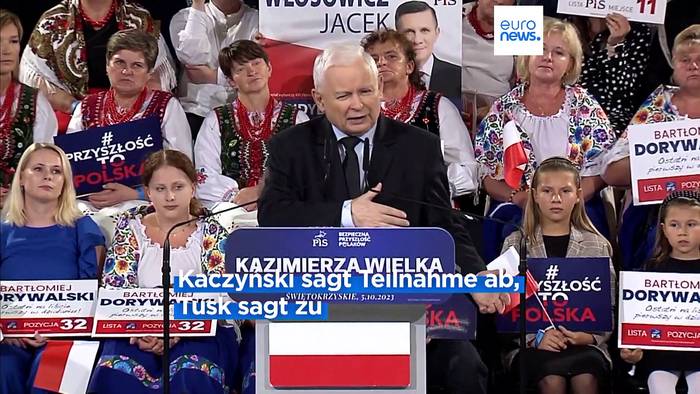 Video: Eiertanz in Polen um eine Wahlkampfveranstaltung: Kaczyński sagt ab, Tusk sagt zu