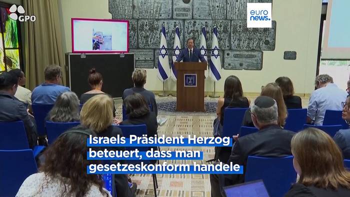 Video: Bombenangriffe auf Gaza: Israels Präsident wehrt sich gegen Kritik