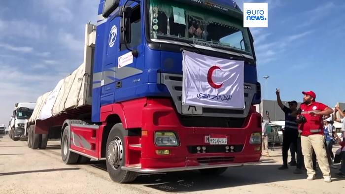 Video: Gaza begrüßt erste 200 LKW mit Hilfsgütern: 