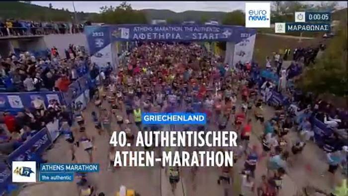 Video: Jubiläum in Griechenland: 70.000 Läufer beim Authentischen Athen-Marathon