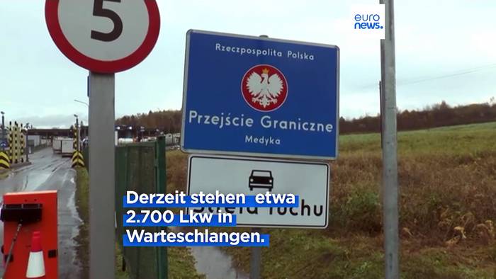 News video: 2700 Lkw warten an polnisch-ukrainischer Grenze