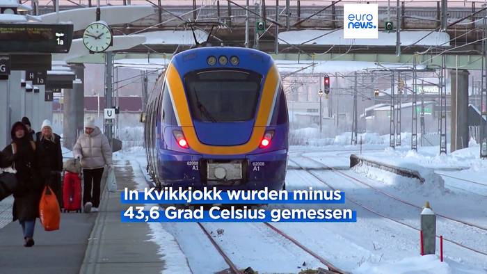 Video: Eisiges Wetter in Skandinavien: Rekordtemperaturen in Schweden, Schneestürme in Dänemark
