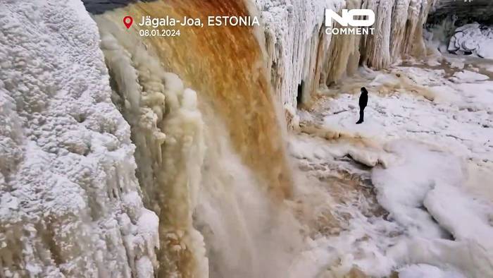 Video: Zauber der Natur: Estlands größter Wasserfall wird zu Eis